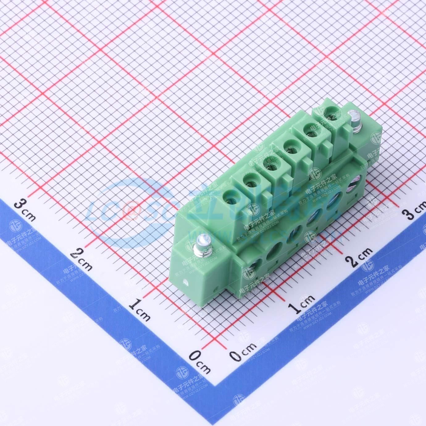 绿色 螺丝固定 1x6P 3.5mm 排数:1 每排P数:6