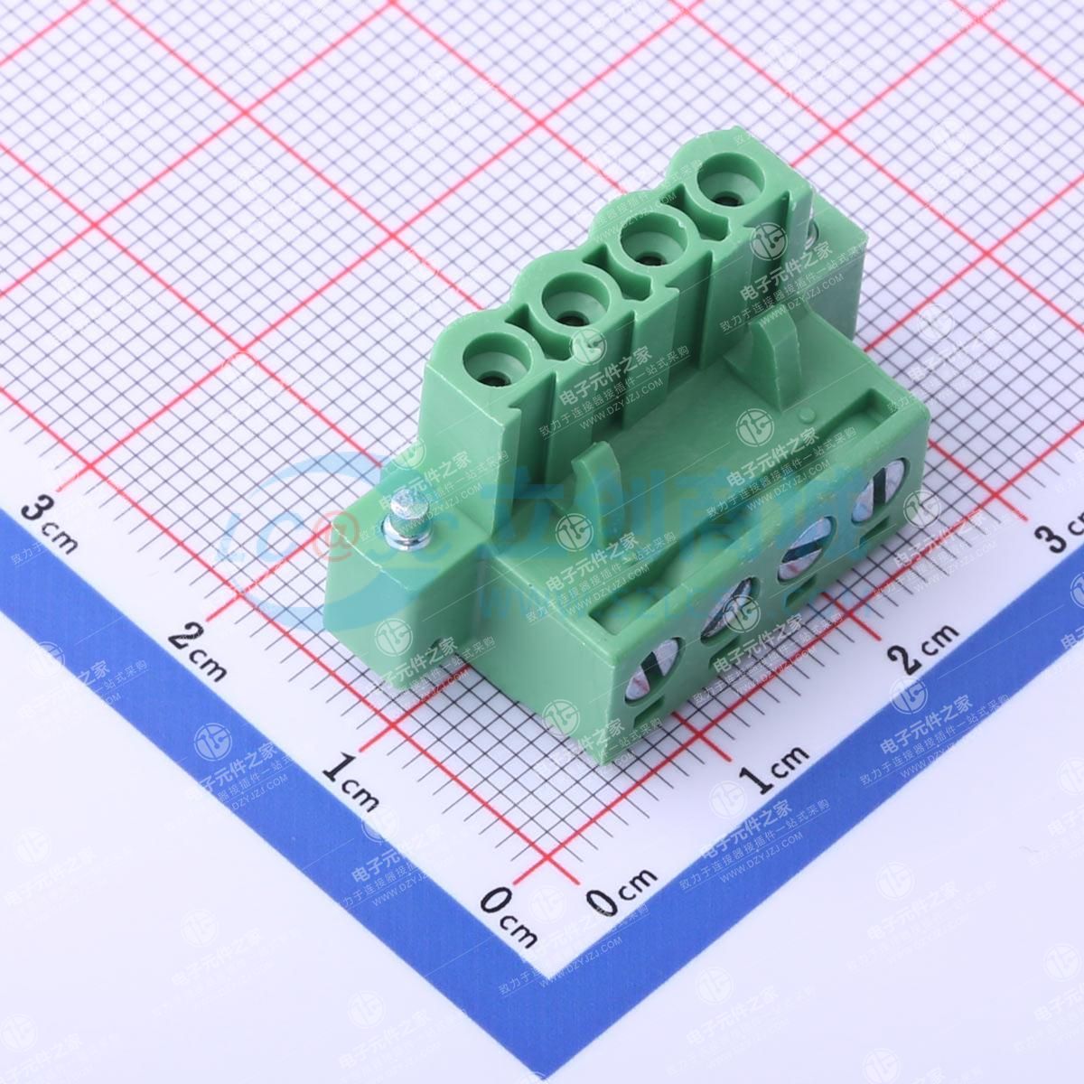 绿色 螺丝固定 1x4P 5.08mm 排数:1 每排P数:4