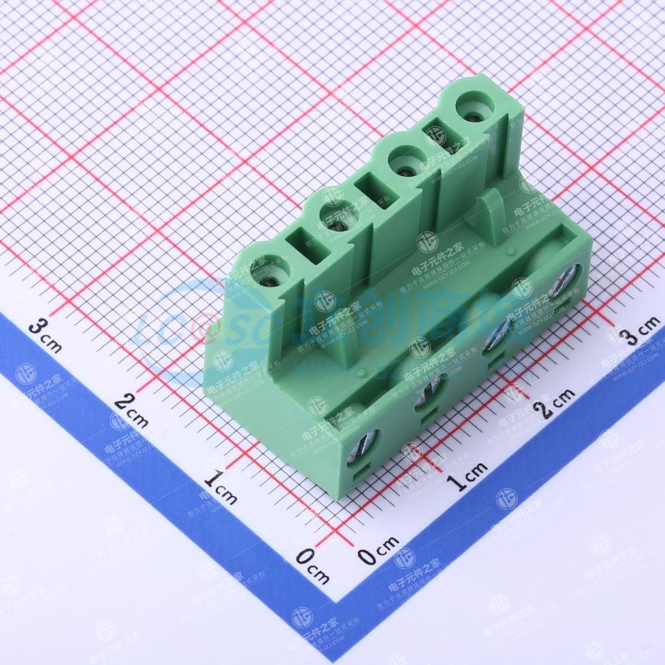 绿色 卡扣固定 1x4P 7.62mm 排数:1 每排P数:4