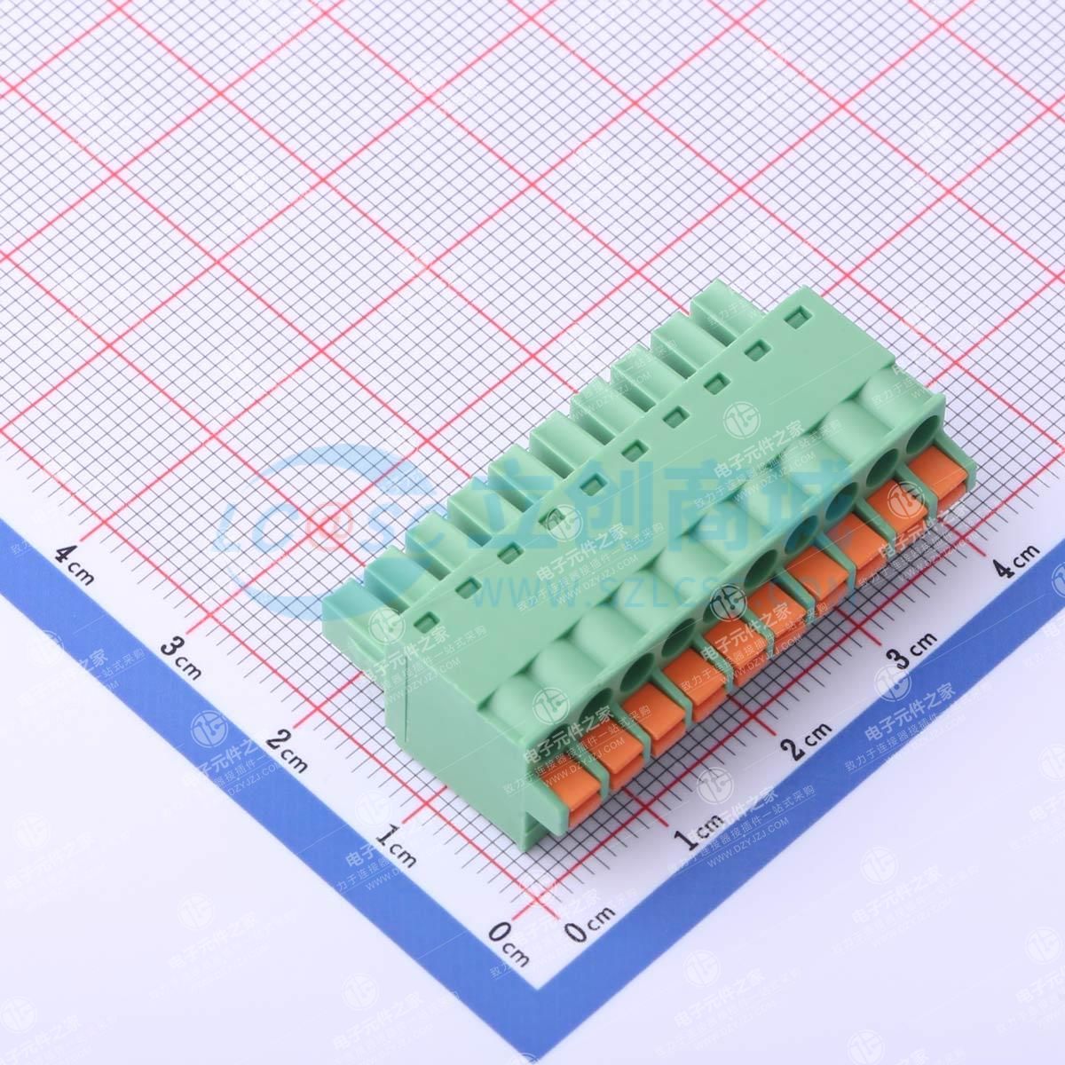 卡扣固定 1x10P 3.81mm 排数:1 每排P数:10