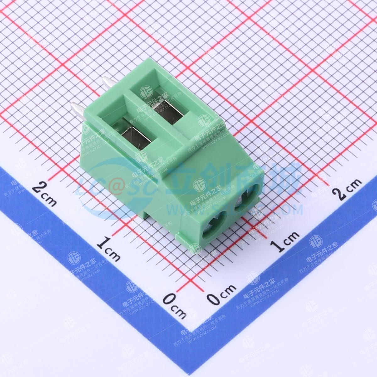 5.08mm 1x2P 排数:1 每排P数:2 直插