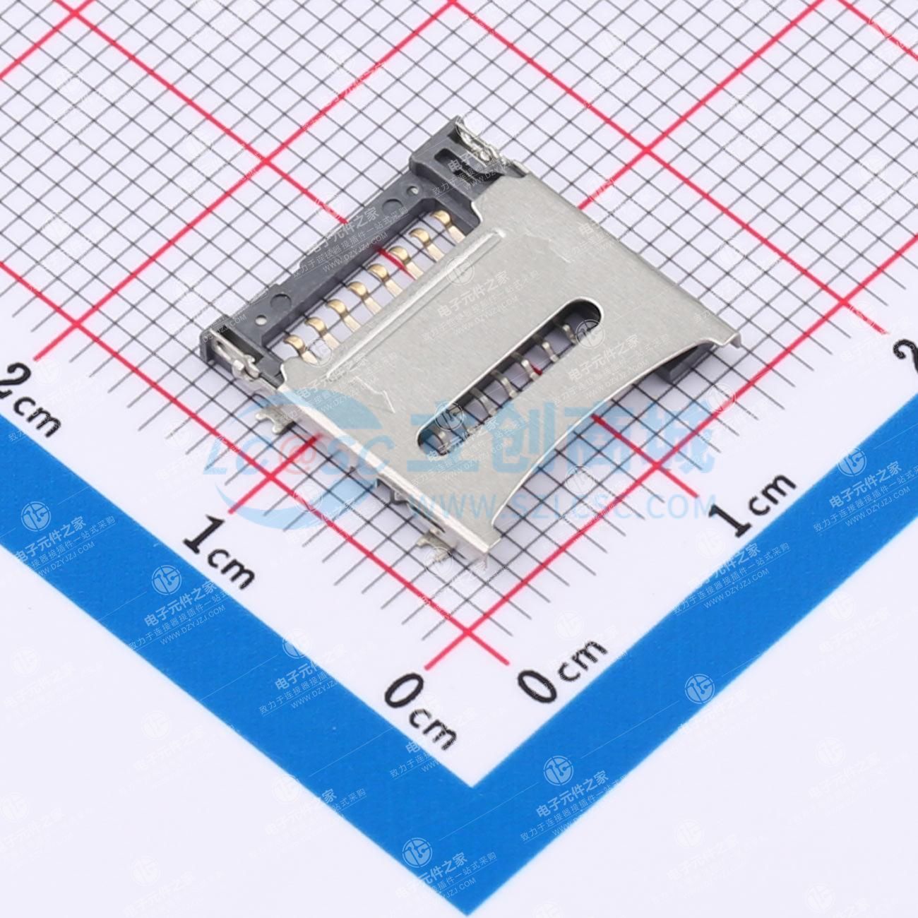 Micro SD 存储卡连接器，SMT，铰接式，1.80mm 外形