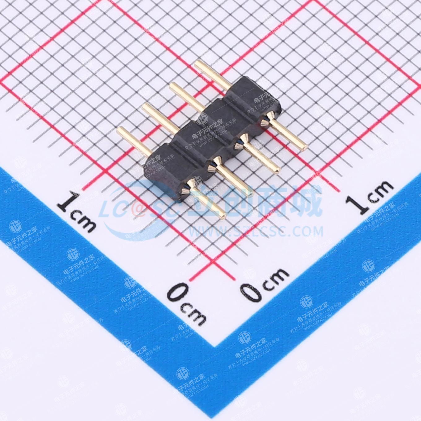 1x4P 间距:2.54mm 圆针 直插