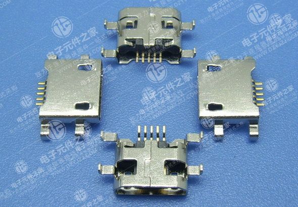 MICRO USB 沉板0.7四脚DIP无卷边