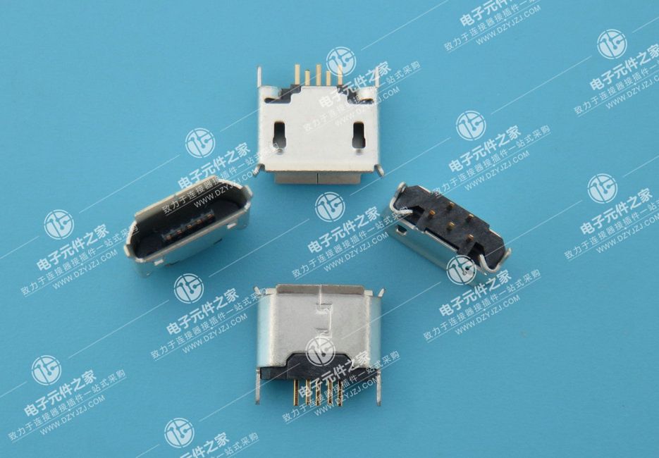 MICRO USB 180°DIP B口 加长脚