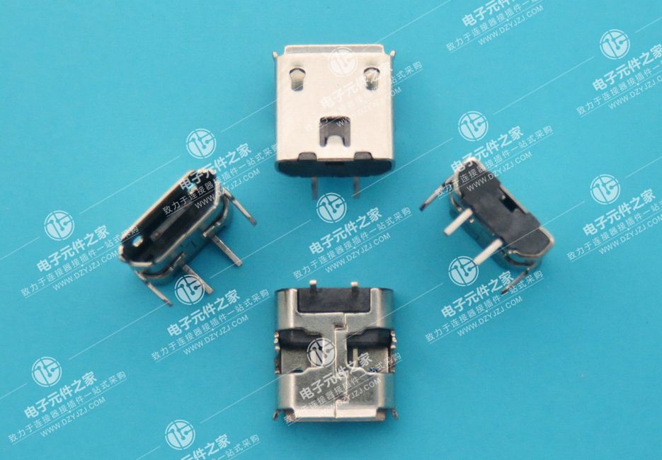 MICRO USB 2P B口 90°DIP 有卷边