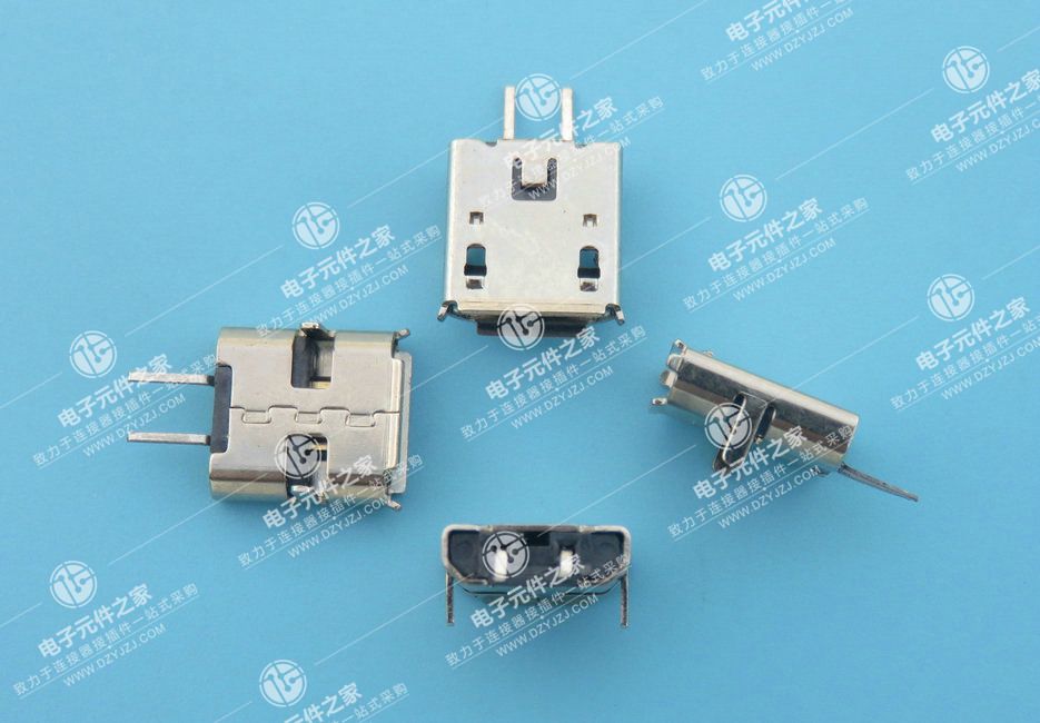 MICRO USB 2P B口 180°DIP 有卷边