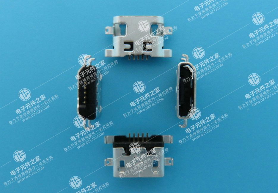 MICRO USB 5P 沉板0.8反向 无卷边