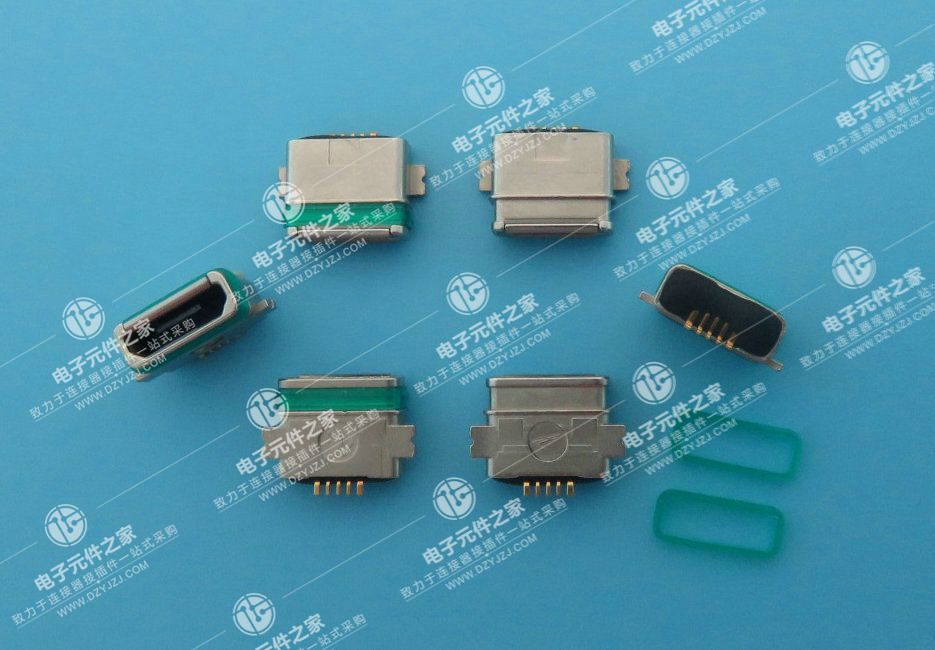 MICRO USB 5P B口 带防水胶圈 全贴片