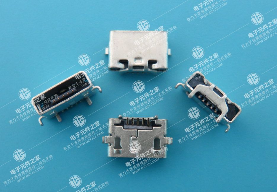 MICRO USB 5P AB口 反向牛角 无卷边