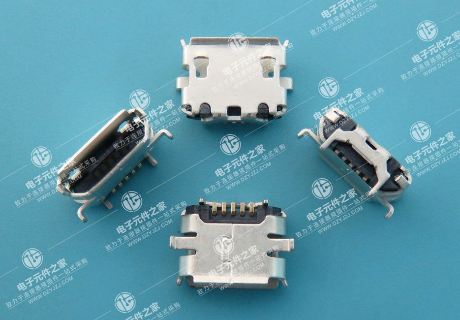 MICRO USB 5P B口带牛角 8.6/4.45无柱