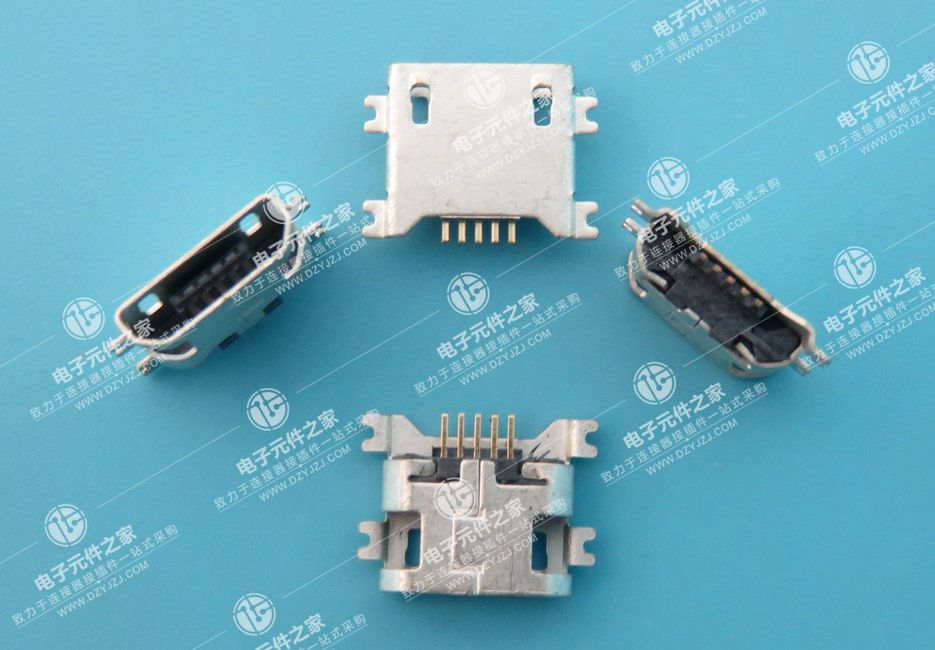 MICRO USB 5PIN 沉板1.6短脚贴片无卷边