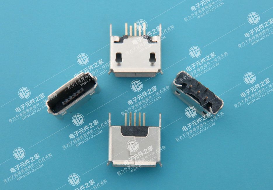 MICRO USB 5PIN 180°DIP AB口 加长脚