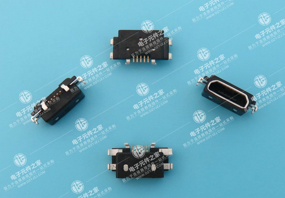 MICRO USB B口5P沉板板下2.1 外壳DIP