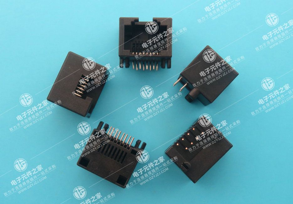 MINI RJ45 90°DIP 无灯全塑