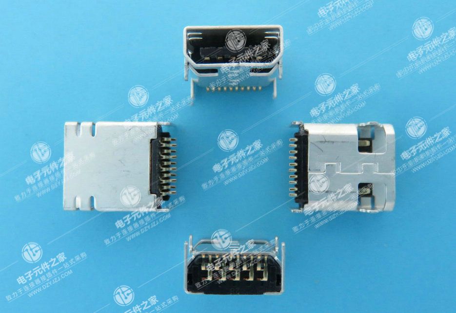 MINI USB 10P母座  四脚插件