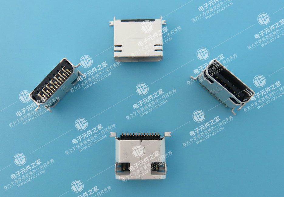 MINI USB 14P母座前插后贴