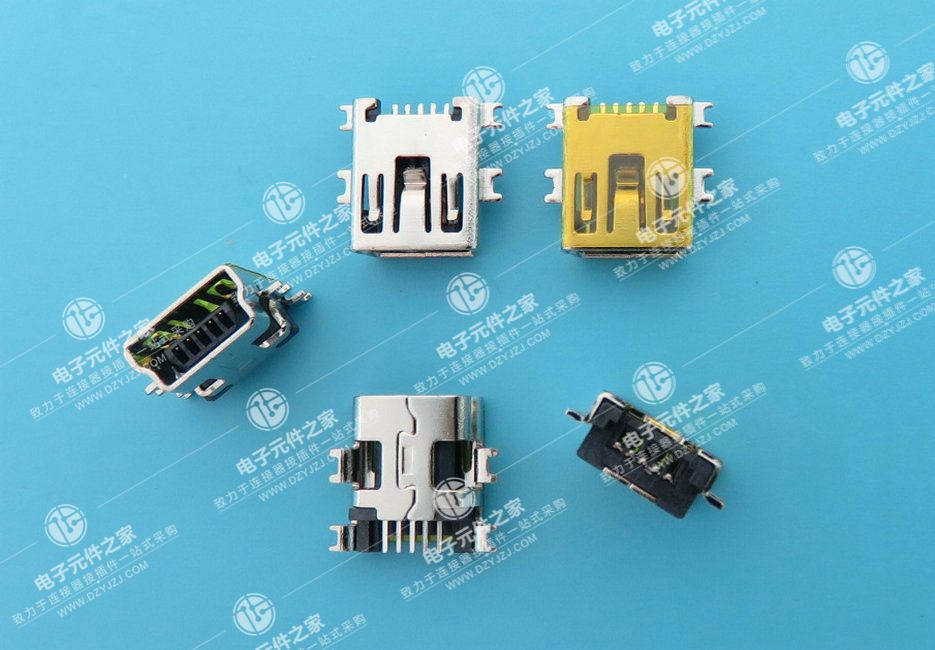 MINI USB 5P B口 沉板1.7全贴片