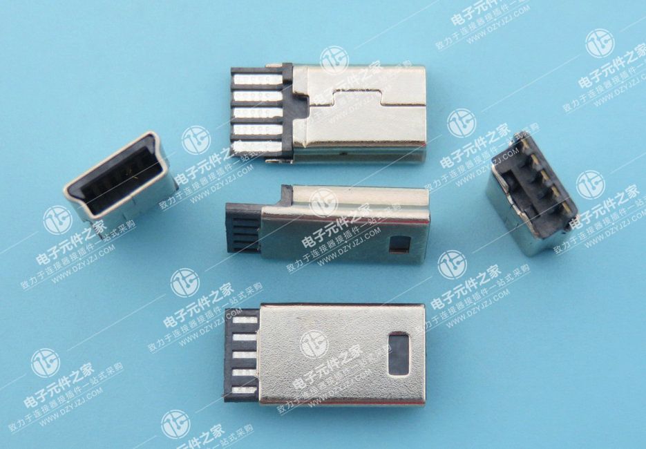 MINI USB 5P公头短体 前五后五
