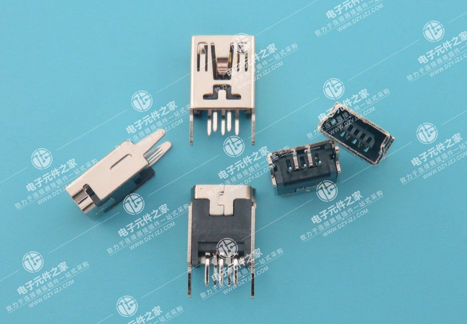MINI USB 5PIN 180°DIP 直脚