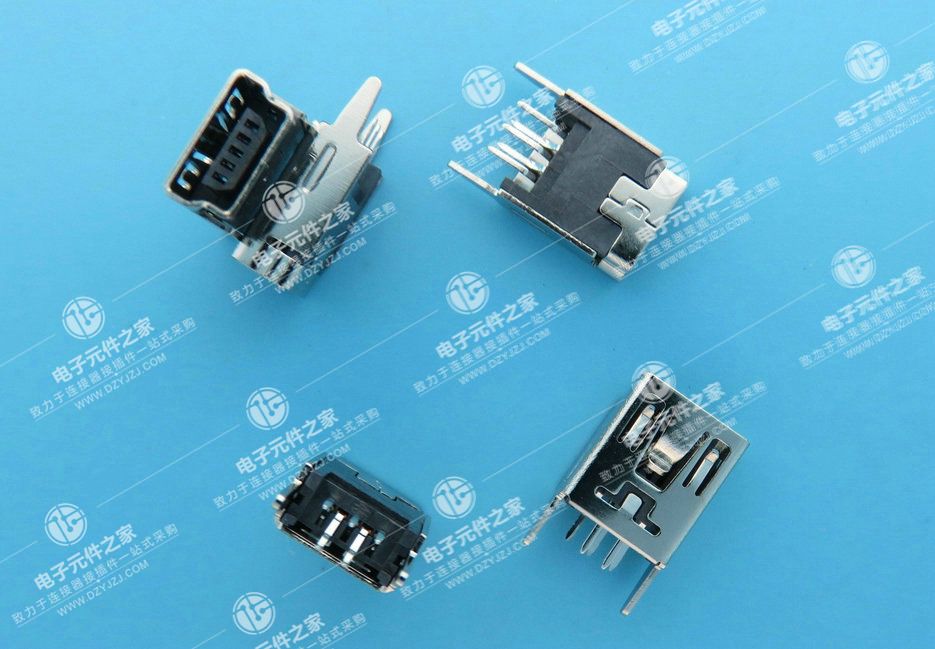 MINI USB 5PIN 180°DIP 直脚