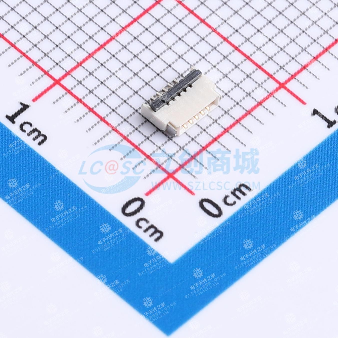 翻盖式(前插后翻) 双侧触点/上下接 P数:5P 间距:0.5mm