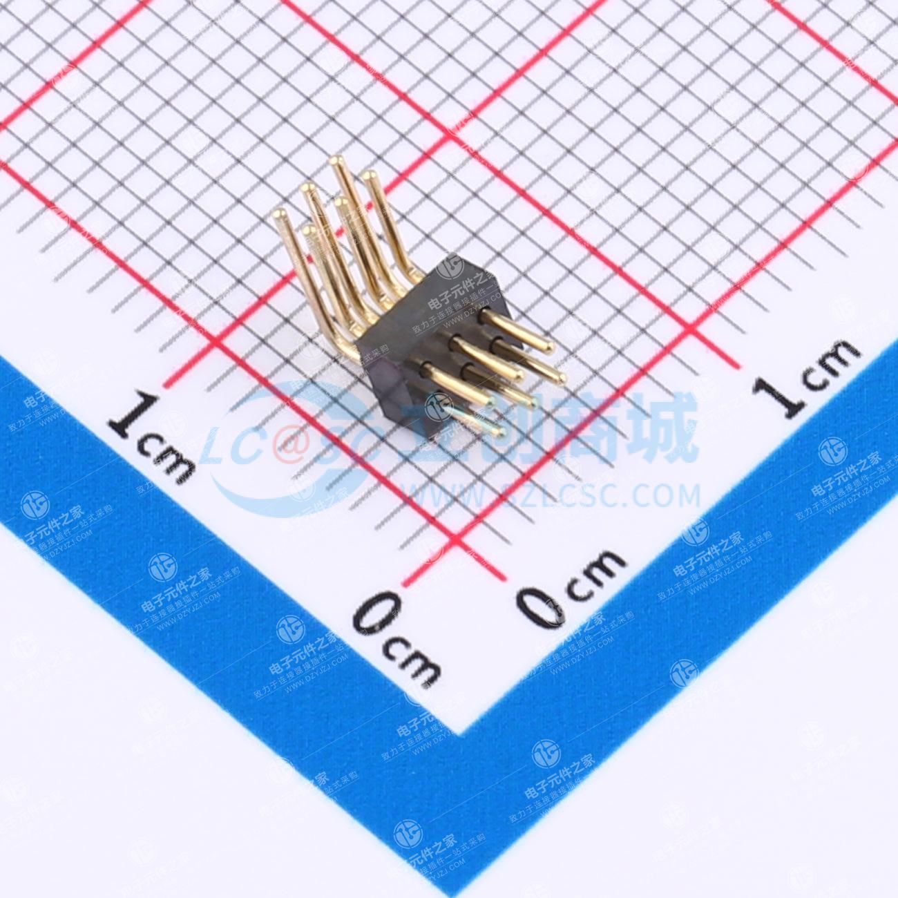 2x3P 间距:1.27mm 圆针 弯插