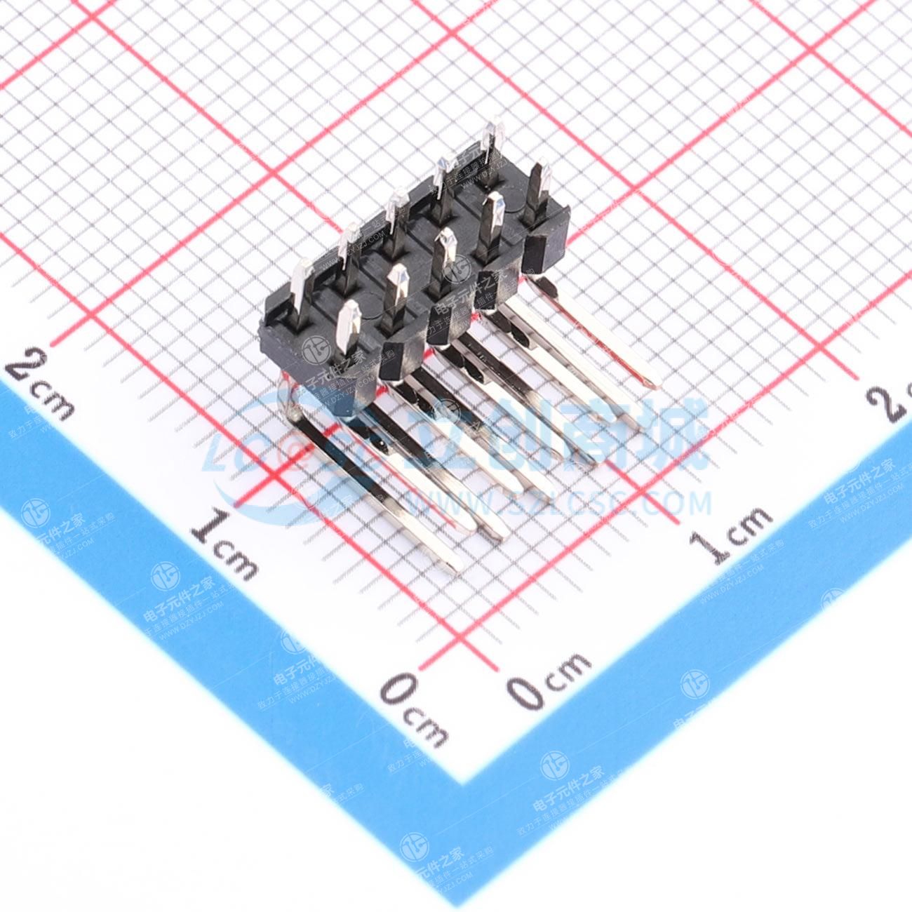 2x5P 间距:2.54mm 方针 弯插