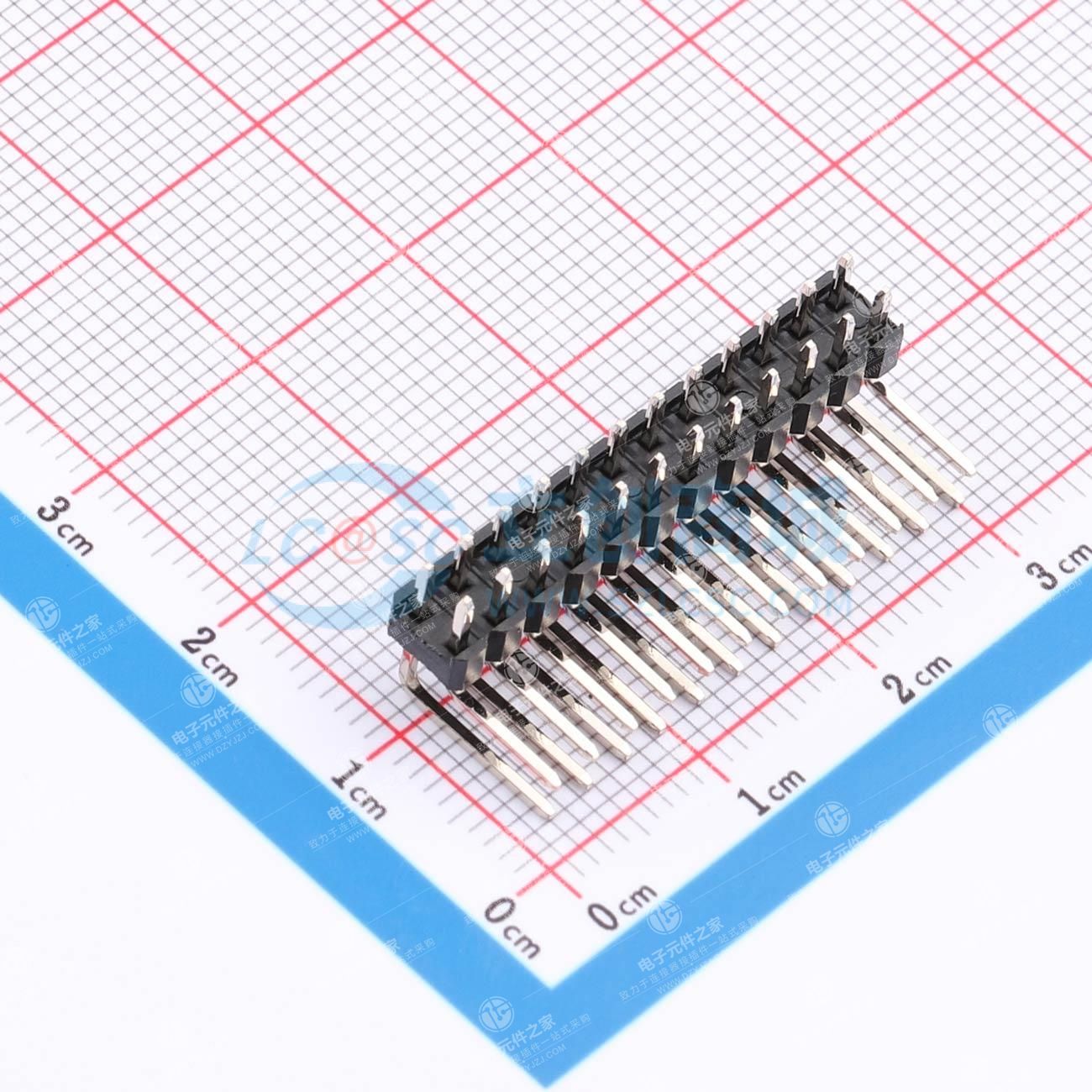 2x12P 间距:2.54mm 方针 弯插