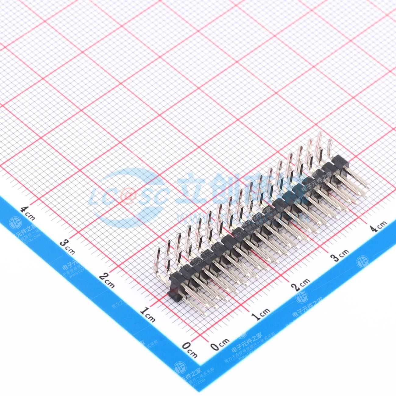 2x17P 间距:2.54mm 方针 弯插