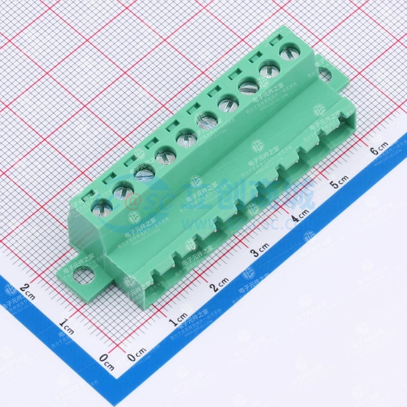 螺丝固定 1x10P 5.08mm 排数:1 每排P数:10