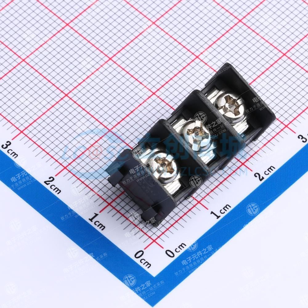 点击查看大图 7.62mm 1x3P 直插 边脚 排数:1 每排P数:3