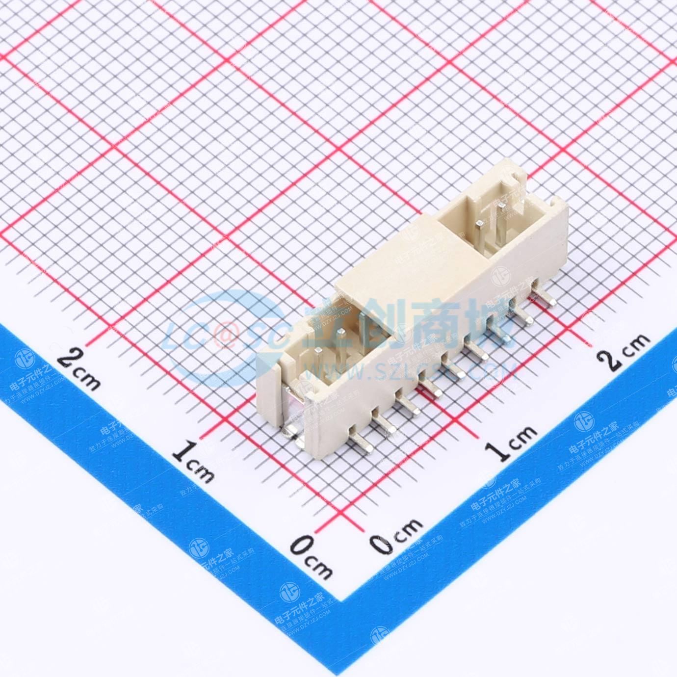 象牙白 1x9P 间距:2mm 立贴 系列:PH