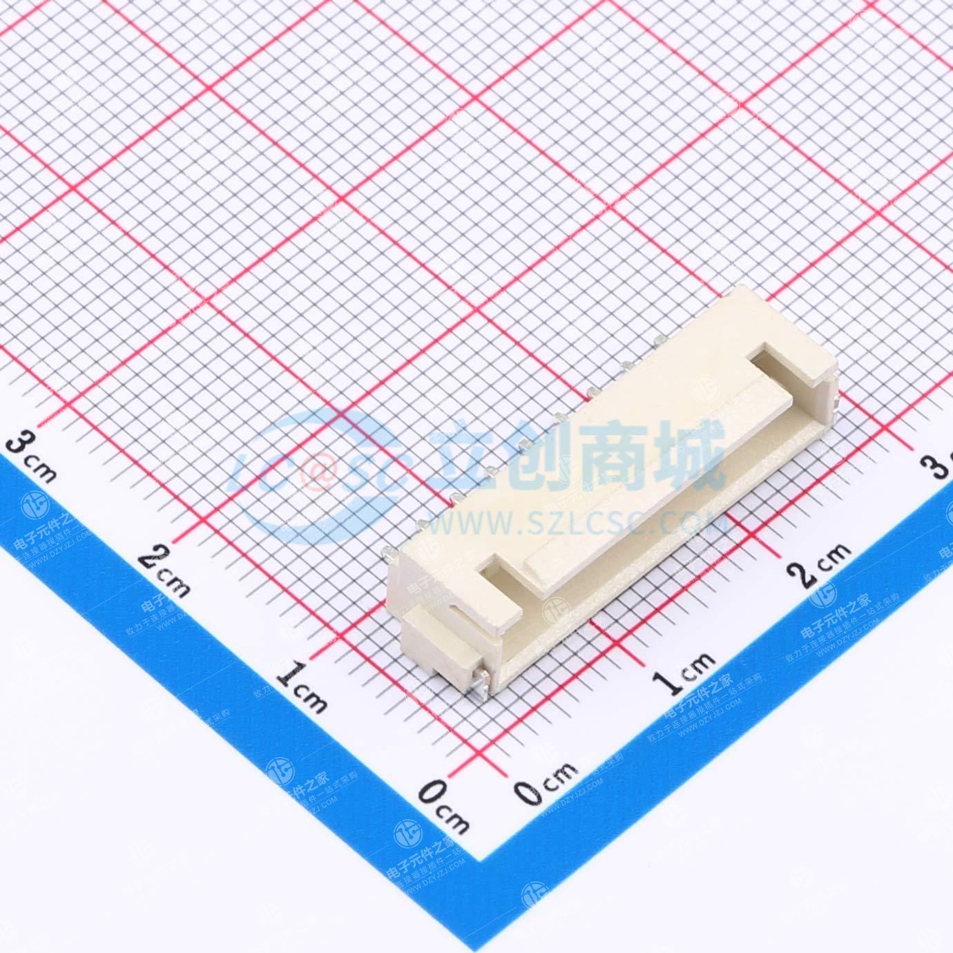 象牙白 1x9P 间距:2.5mm 卧贴 系列:XH