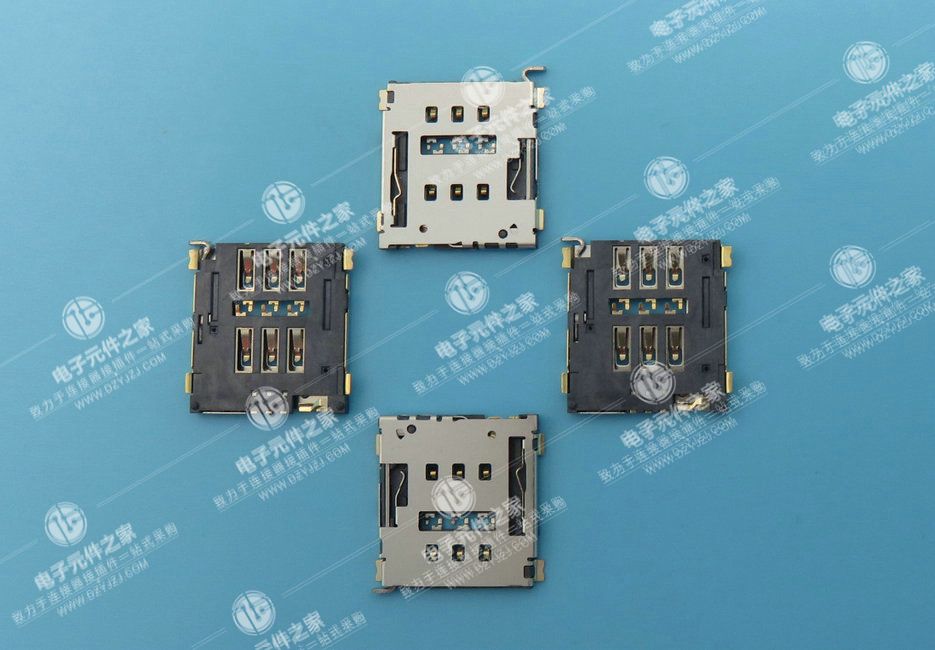 NANO SIM卡座1.5H 带SMT检测PIN 定位柱14.3
