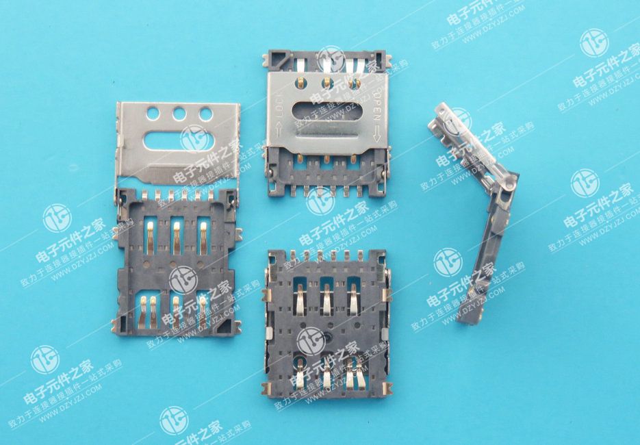 点击查看大图 NANO SIM 6P掀盖1.5H 带检测PIN