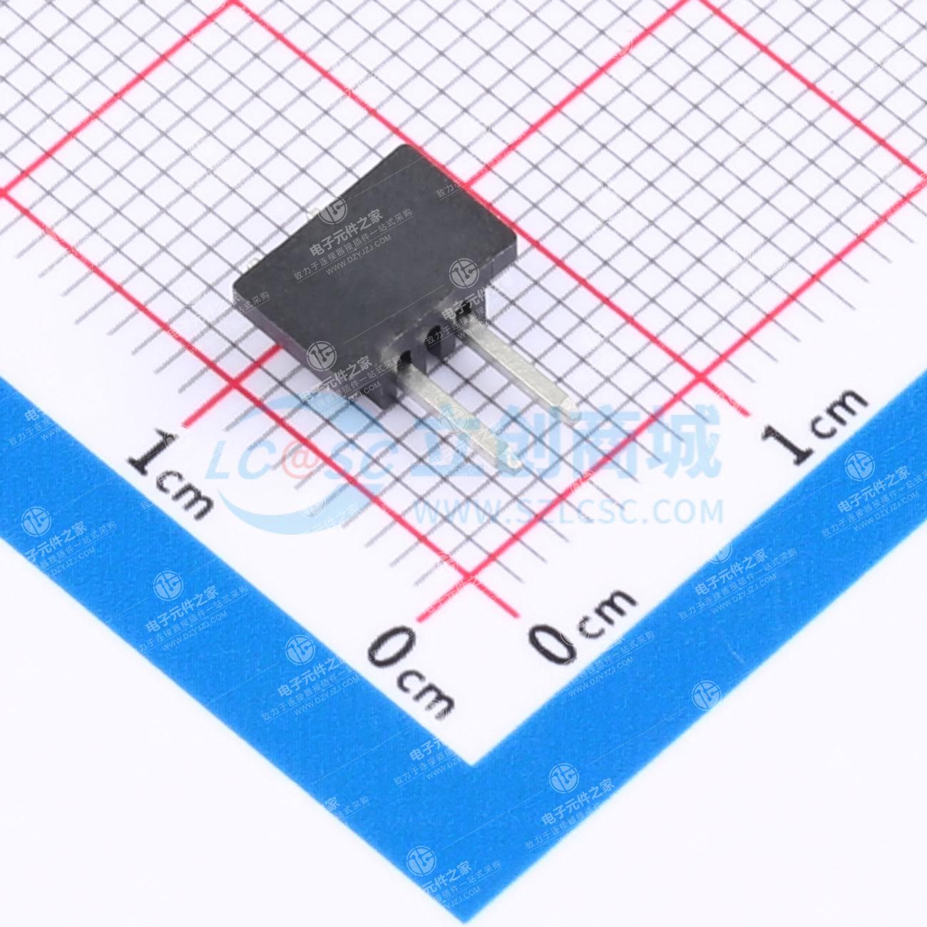 1x2P 间距:2.54mm 方针 卧贴