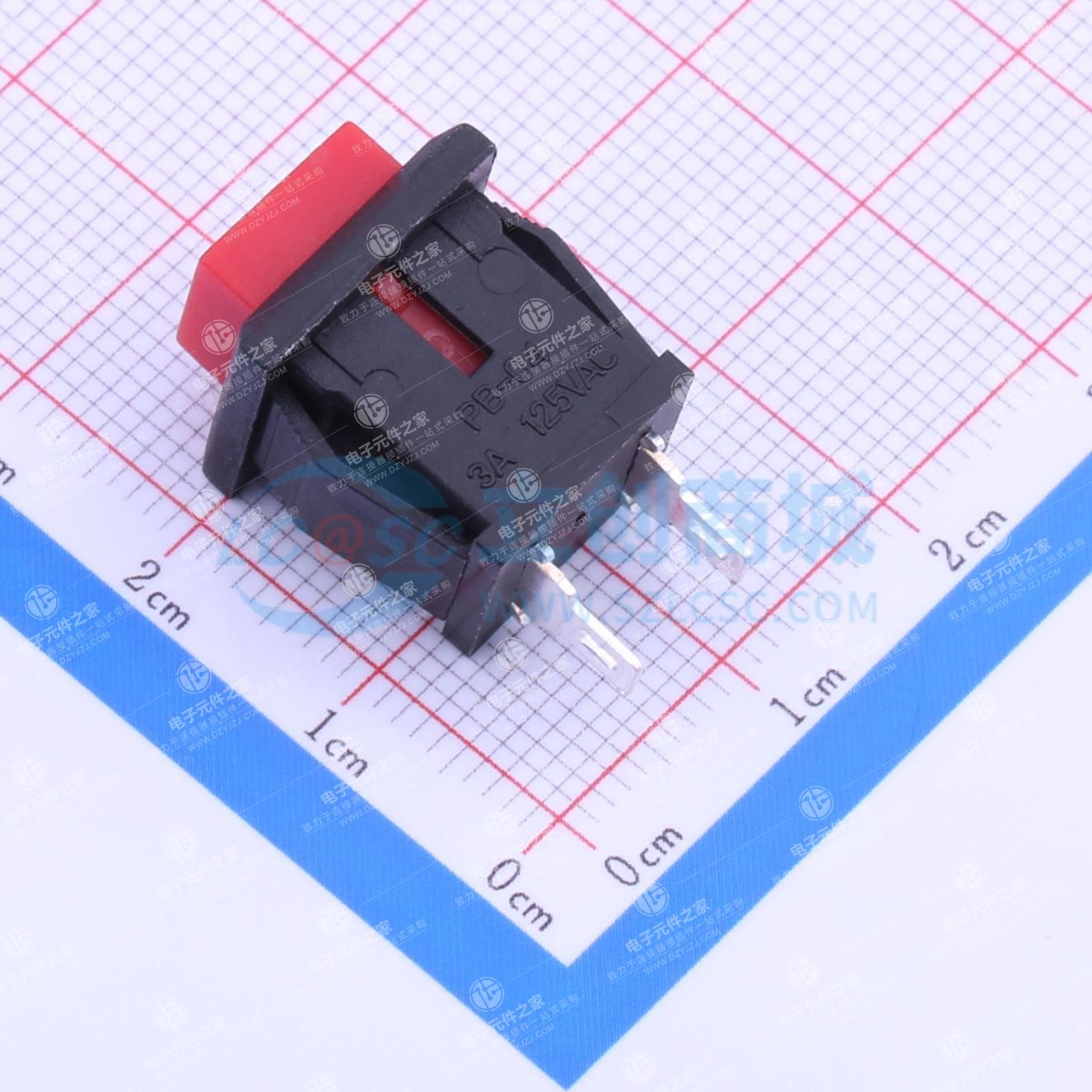 方形按钮开关红色柄