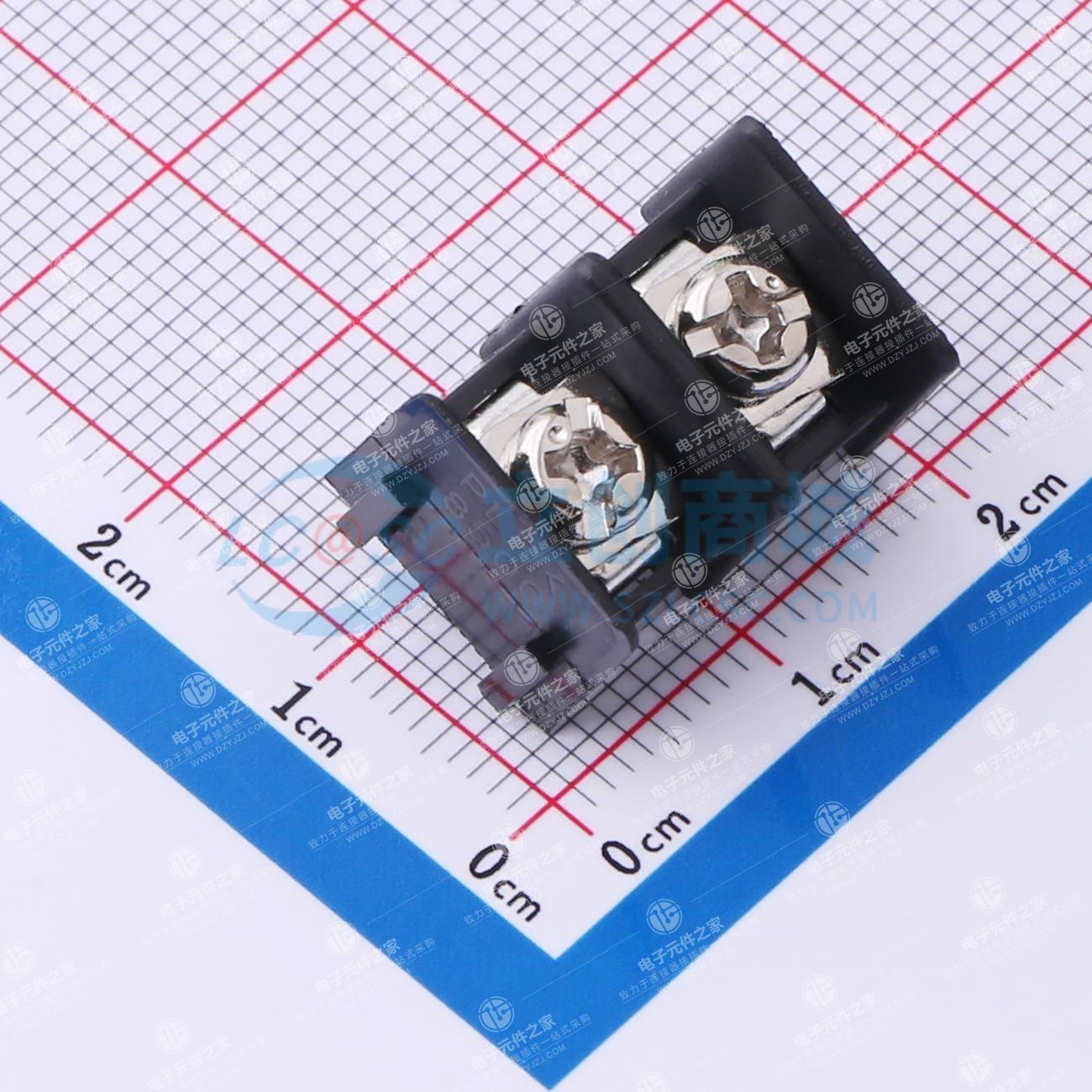 黑色 8.5mm 1x2P 直插 边脚 排数:1 每排P数:2