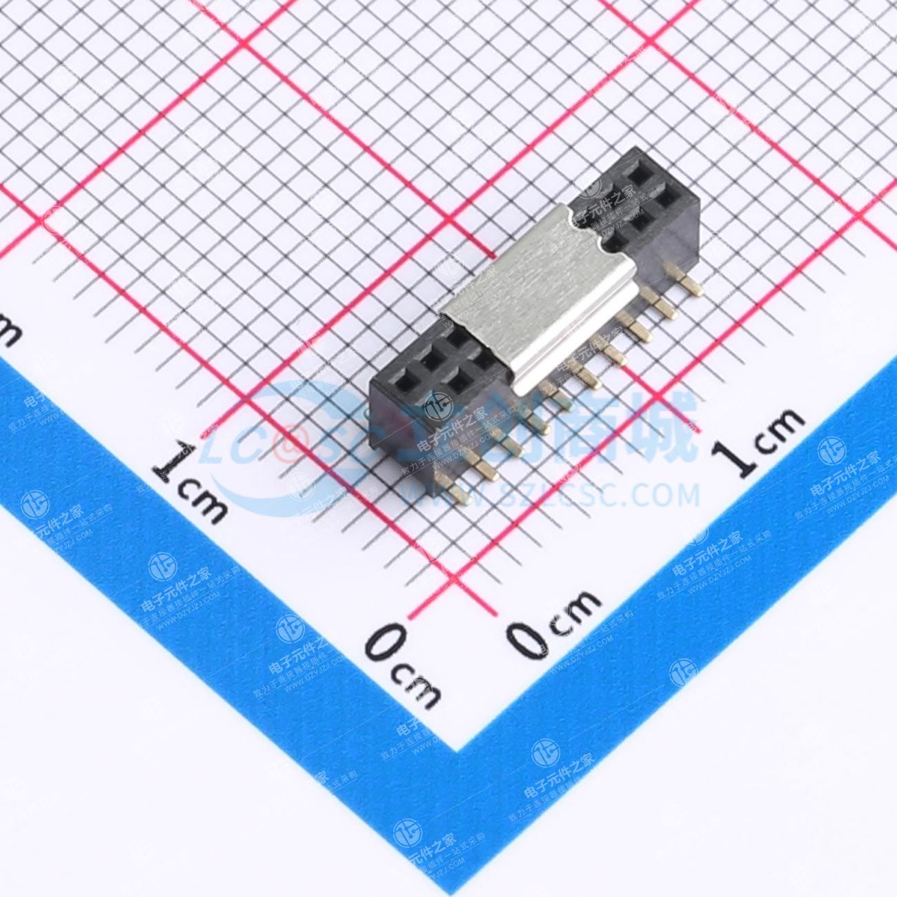 2x10P 间距:1.27mm 立贴