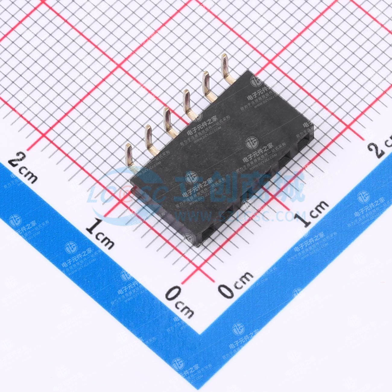 1x6P 间距:2.54mm 弯插