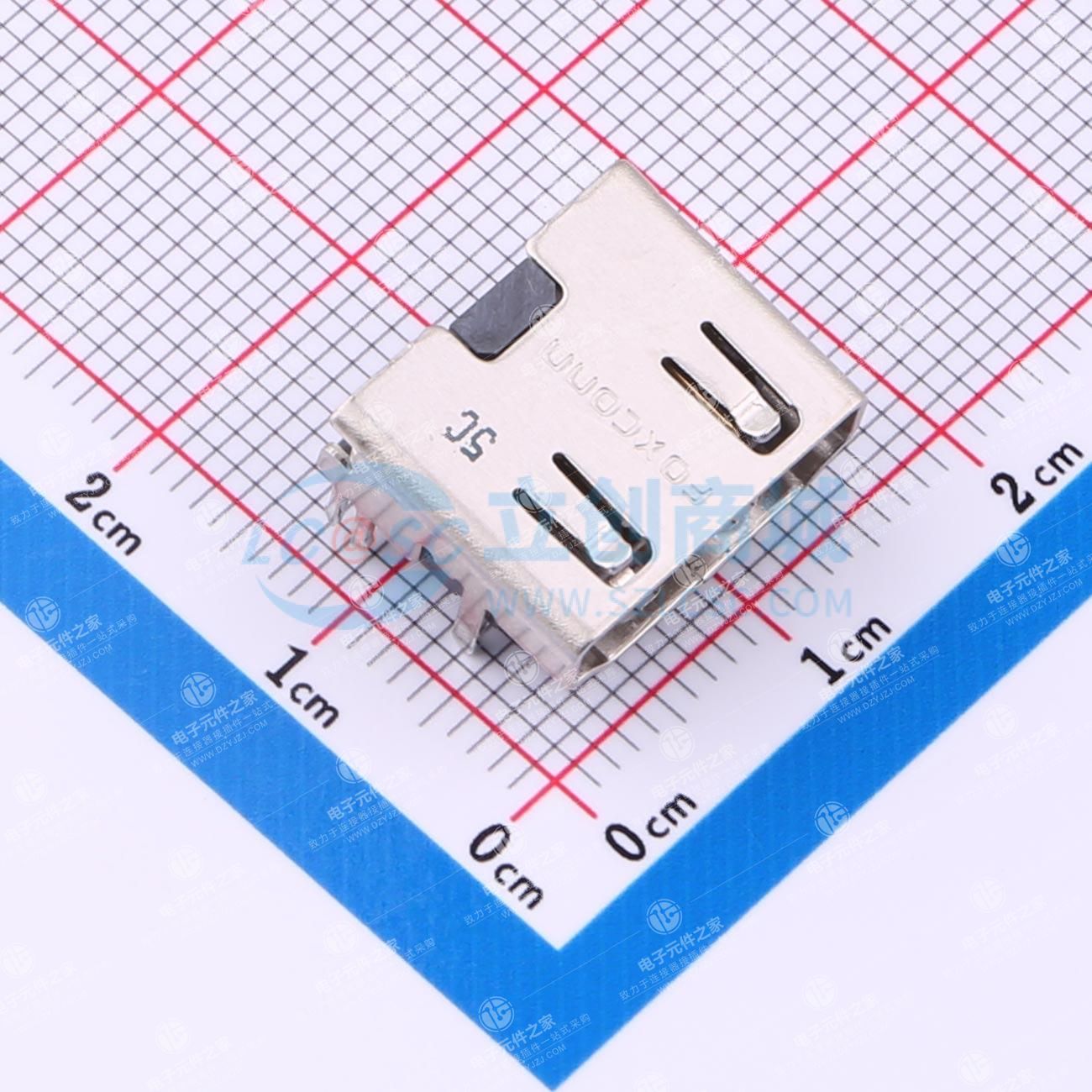 用于高清晰度多媒体接口的右角通孔型HDMI插座连接器