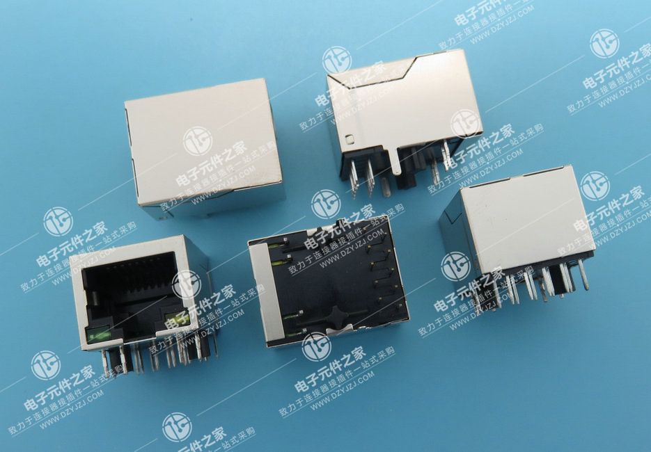 RJ45 90°带灯带滤波器1000BASE 平脚 HR911130A