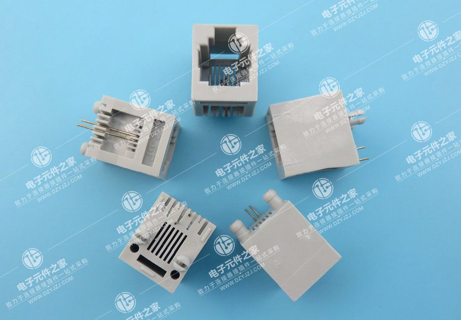 RJ11 180°DIP 6P2C 体长16.4