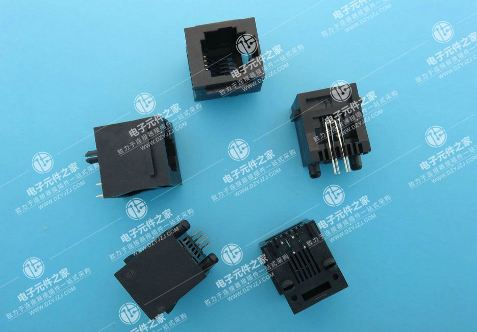 RJ11 180°DIP 6P4C 带耳体长16.4