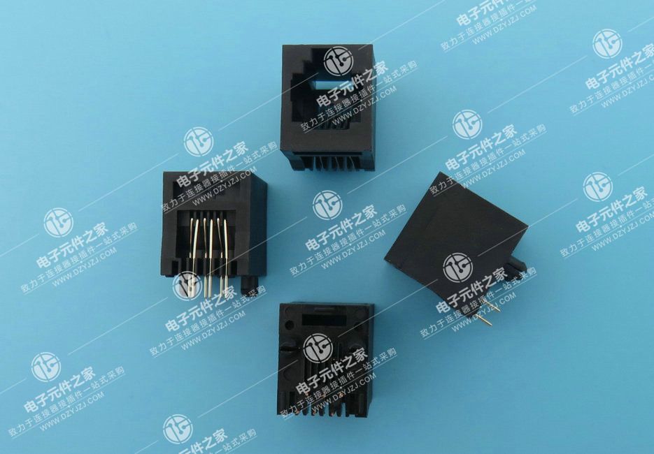 RJ11 180°DIP 6P6C 体长16.4