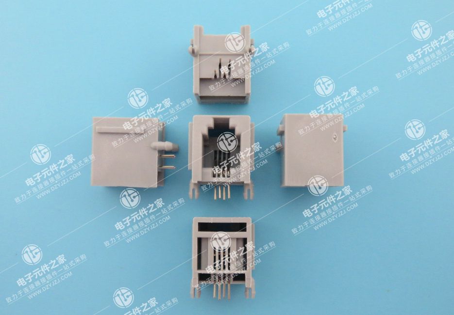 RJ11 90°DIP 4P4C带耳 体长15.0