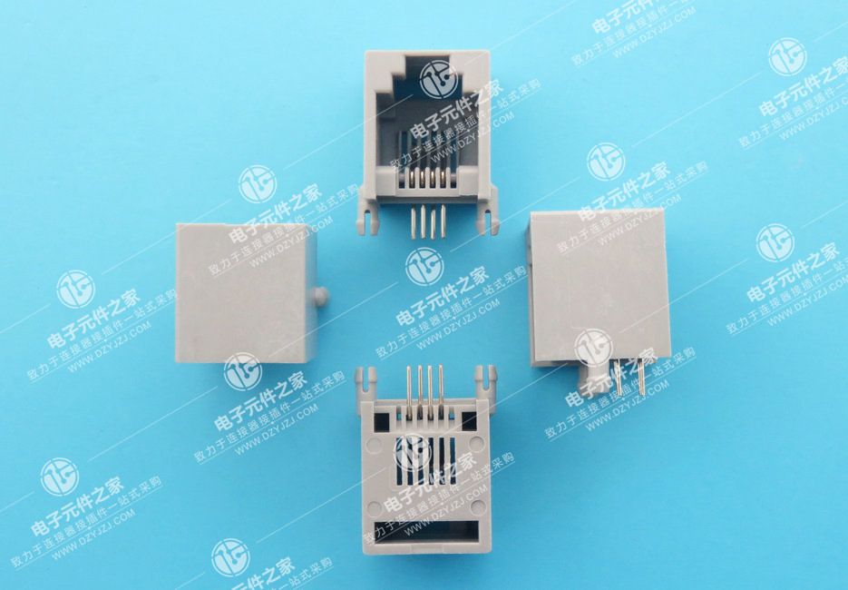 RJ11 90°DIP 6P4C 体长13.0