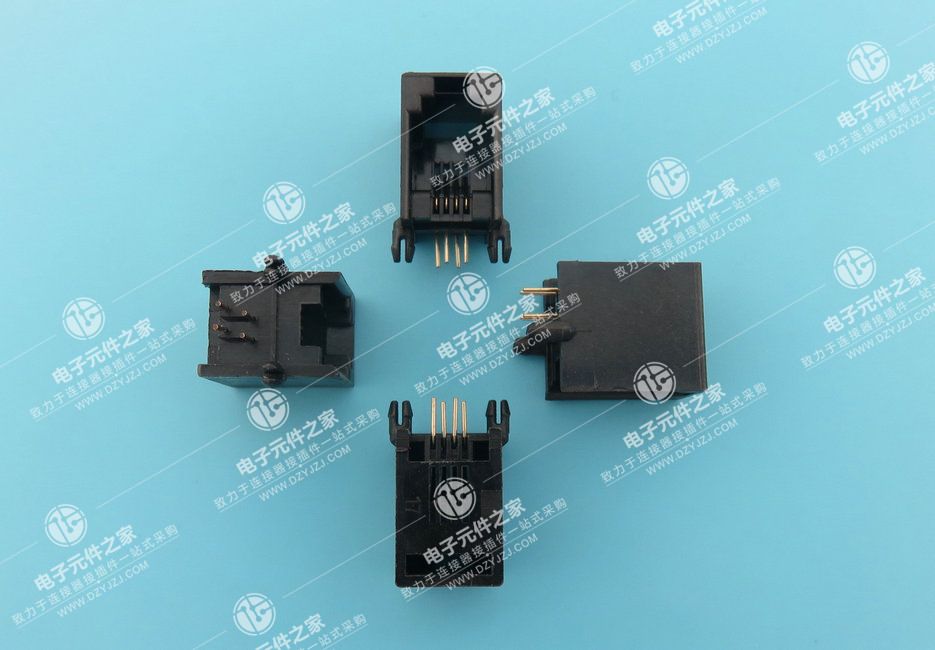 RJ11 90°DIP 4P4C 体长13.0