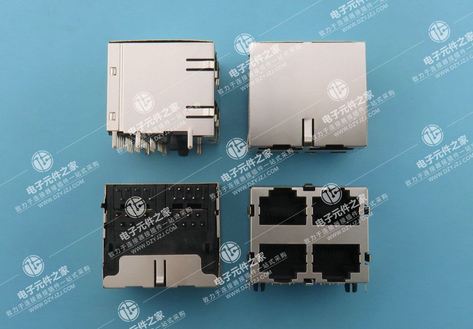 RJ45 2x2 90°DIP 无灯带弹